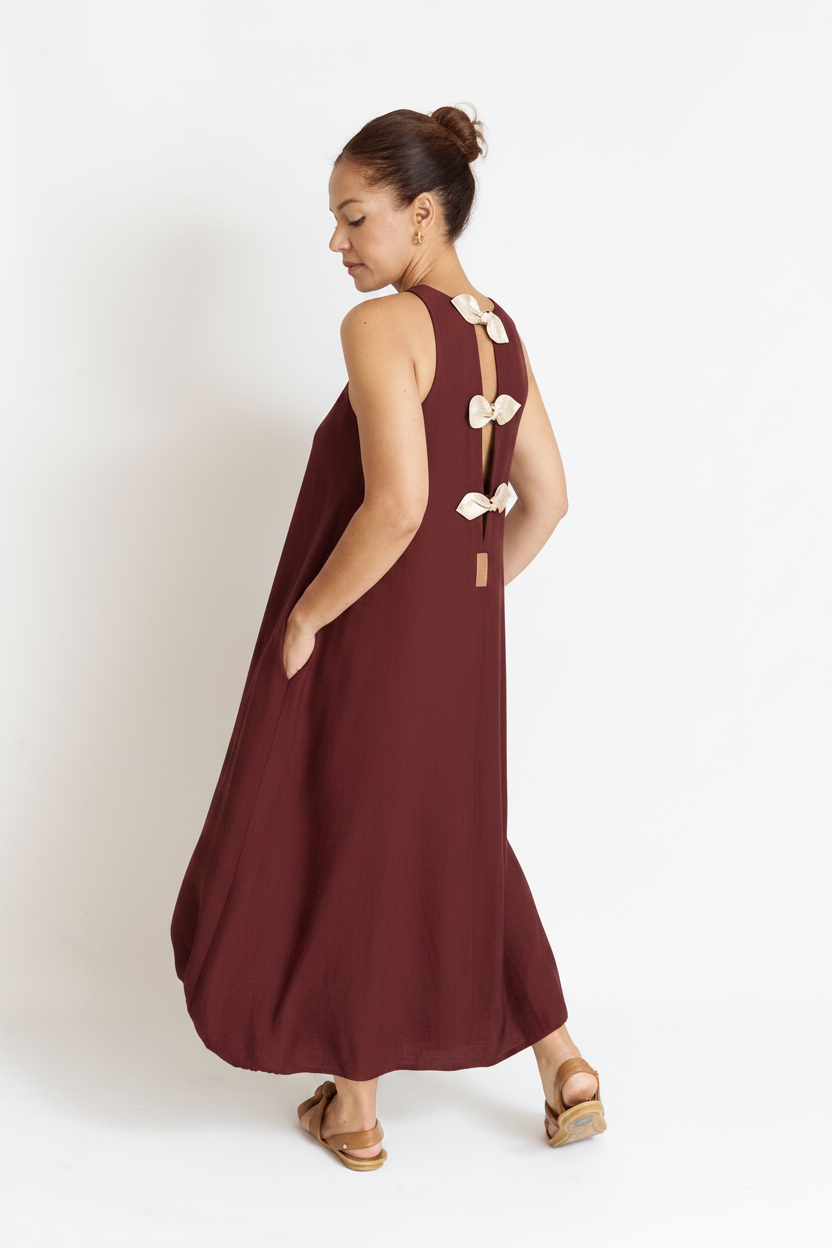 Vestido FLOW Borgoña